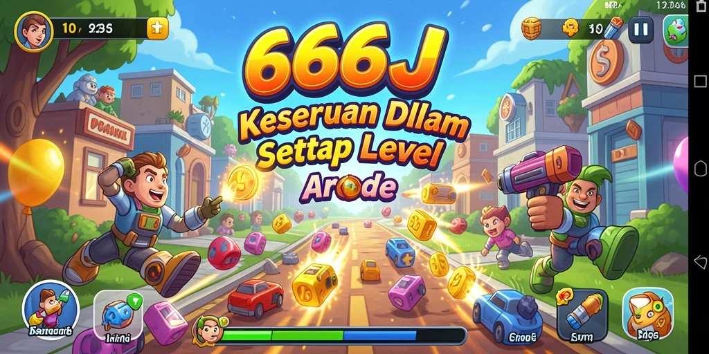 Tampilan gameplay seru dari 666J dengan berbagai level menantang.