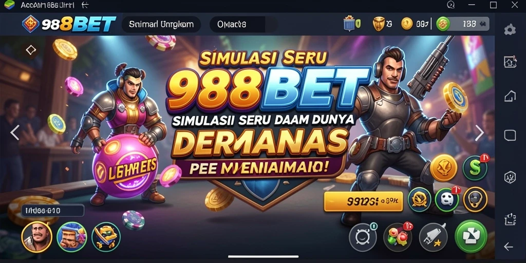 Gameplay seru 988BET dengan berbagai mode simulation.