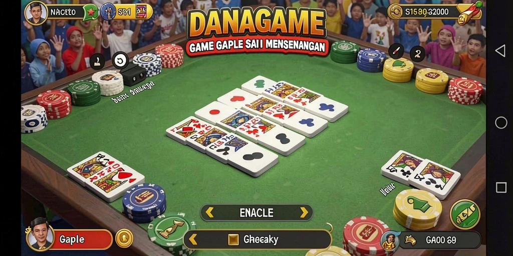 Screenshot gameplay Gaple di DANAGAME yang seru dan interaktif.