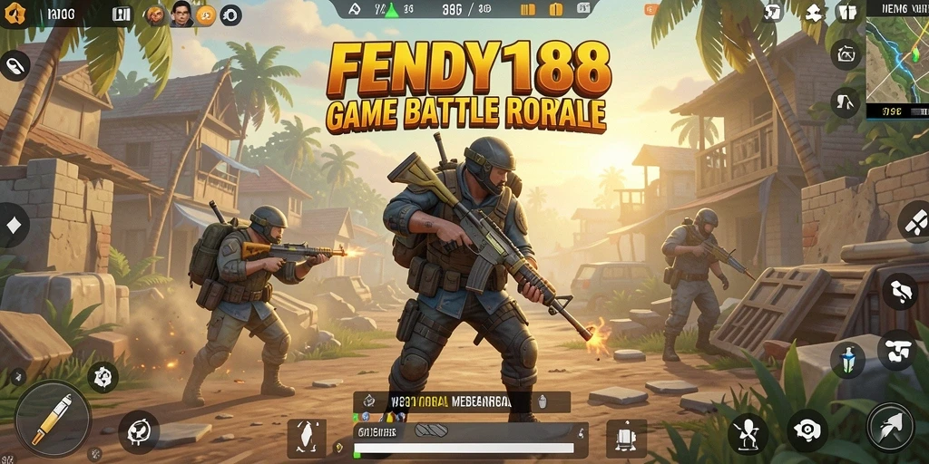 Gameplay seru dalam FENDY188 dengan pertempuran intens Battle Royale.