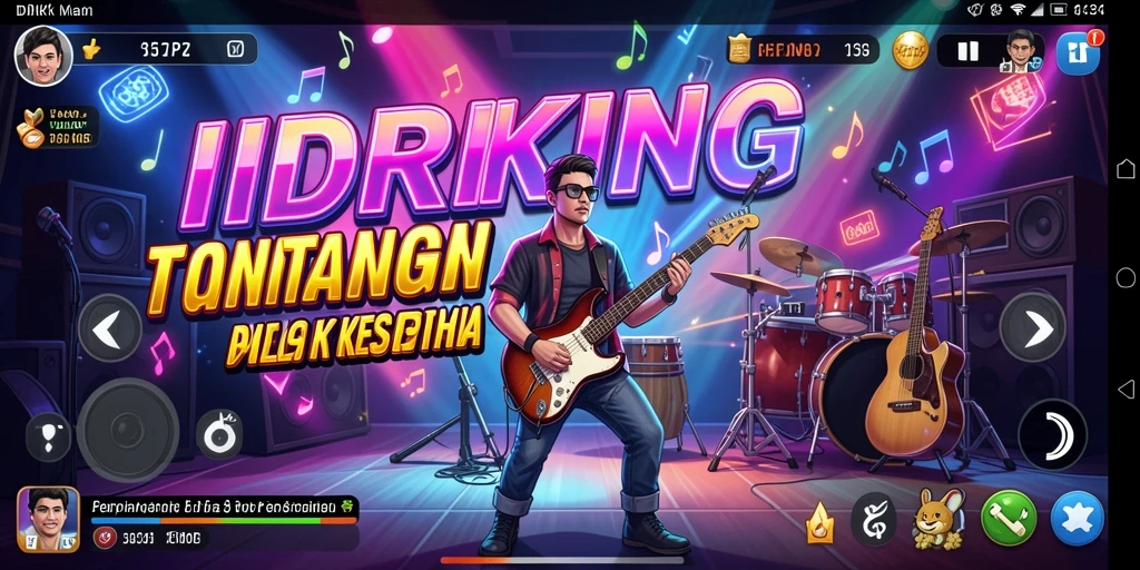 Screenshot gameplay IDRKING menampilkan keseruan bermain musik.