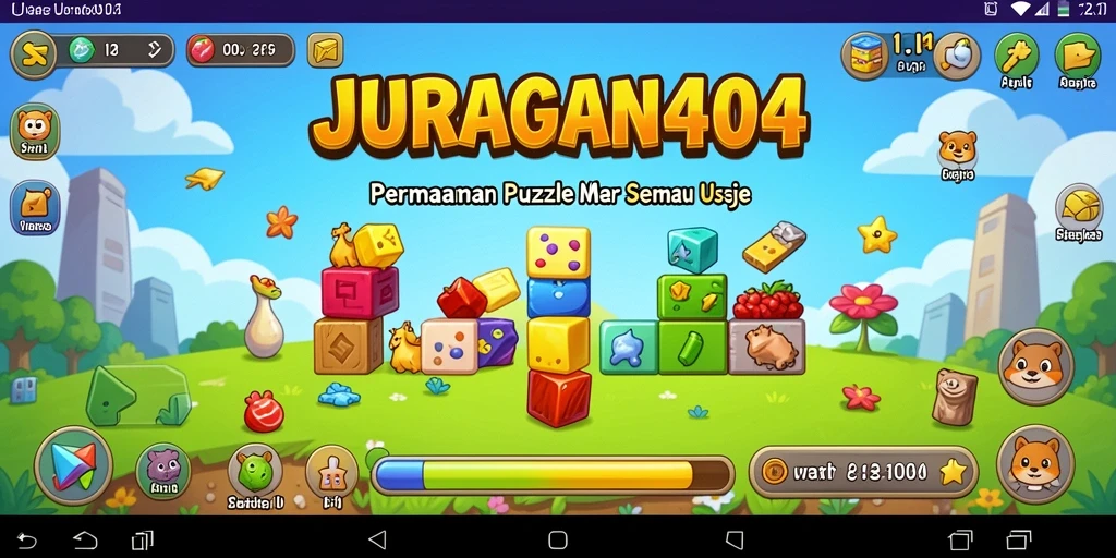 Tangkapan layar JURAGAN404 menampilkan gameplay Puzzle yang menantang.