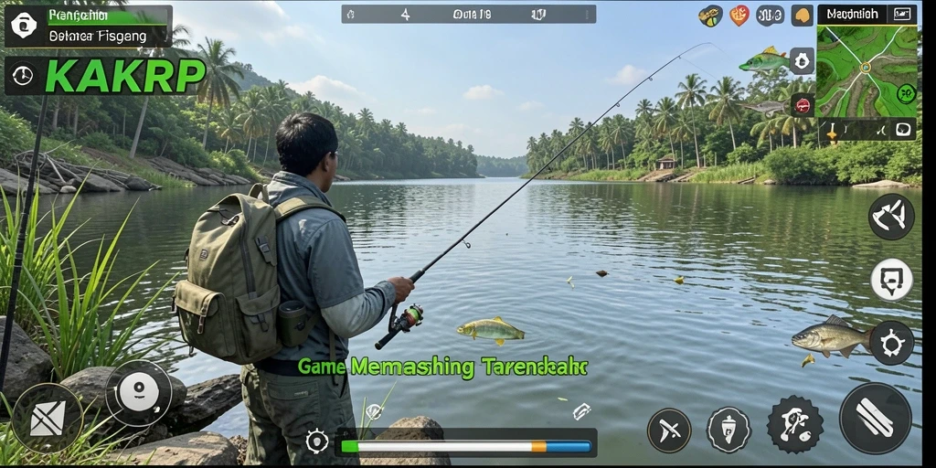 Tampilan gameplay KAKRP yang menarik dengan aksi memancing intens.