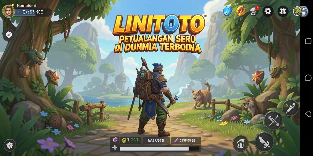 Tangkapan layar LINITOTO menampilkan petualangan mendebarkan di dunia terbuka.