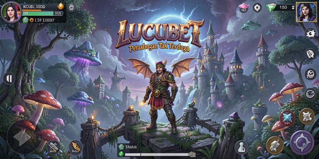 Tampilan gameplay LUCUBET yang menakjubkan selama petualangan.