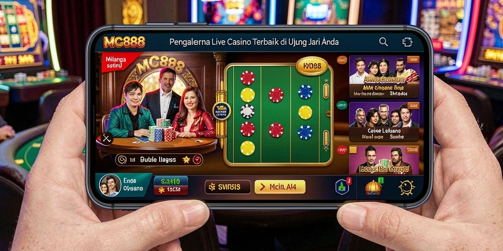 Tangkapan layar dari gameplay Live Casino MC888 dengan dealer profesional.