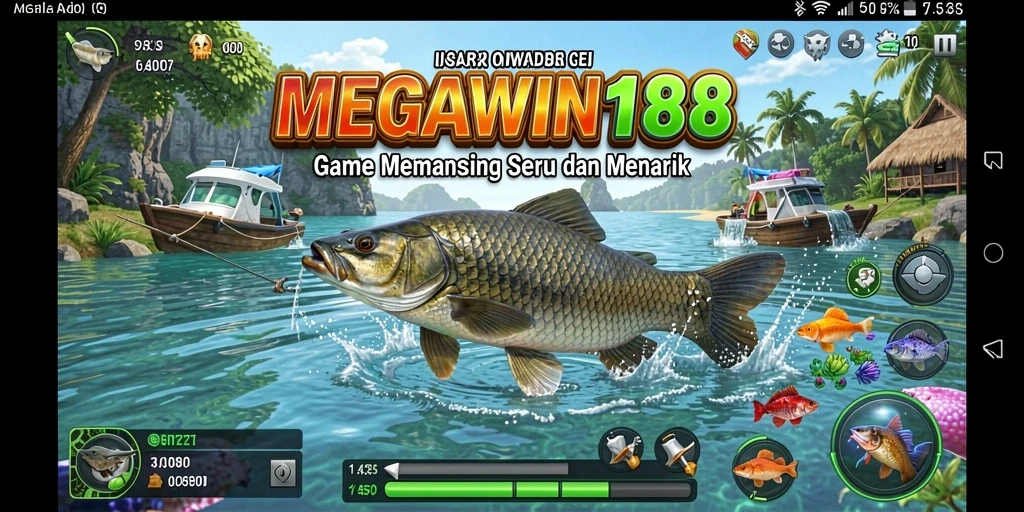 Tampilan gameplay menarik dari MEGAWIN188 yang penuh aksi memancing.