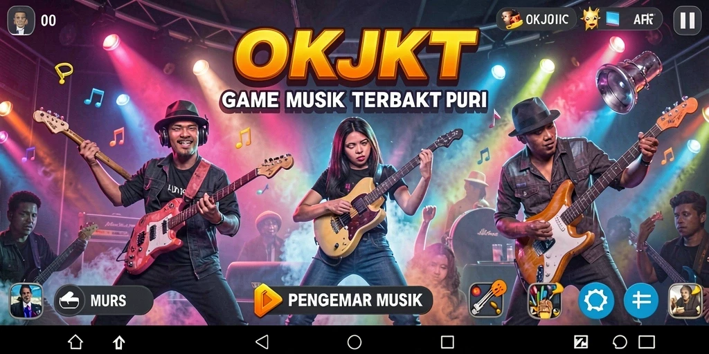 Tampilan screenshot OKJKT menampilkan gameplay musik yang menarik dan kompetitif.