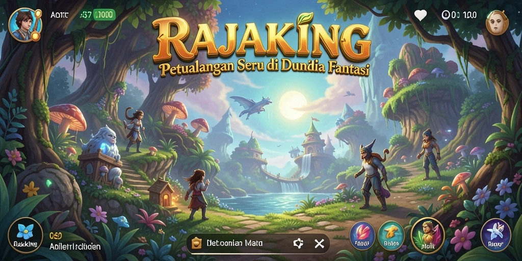 Tampilan gameplay RAJAKING menampilkan petualangan yang mendebarkan.