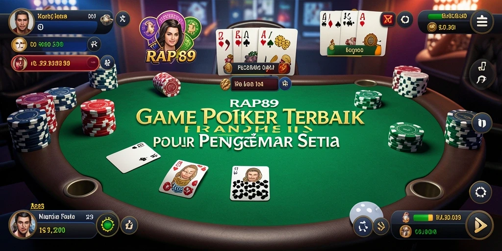 Tampilan gameplay RAP89 yang mendebarkan dan penuh strategi poker.
