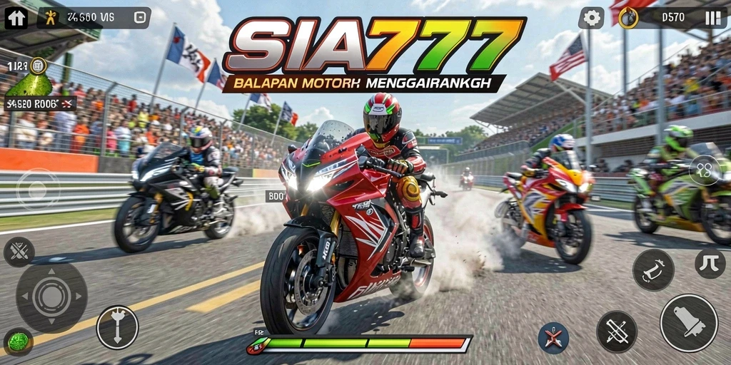 Gameplay menegangkan dalam balapan motor SIA777 dengan grafis memukau.