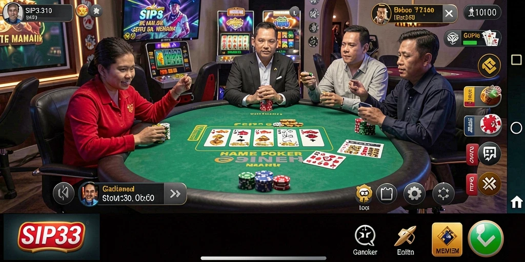 Tampilan menarik dari gameplay Poker SIP33 yang seru.